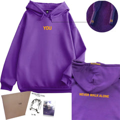 BTS Jimin ‘You Never Walk Alone’ Purple Hoodie – Seven With You 13 Print K-Pop Fan Sweatshirt