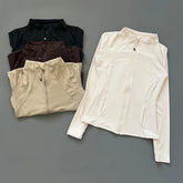 Women’s Quick-Dry Stand Collar Fitness Jacket – Slim Fit Zip-Up Yoga, Running, Cycling & Sports Top