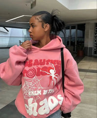 Y2K Harajuku Letter Print Hoodie & Sweatpants – Unisex Streetwear Set