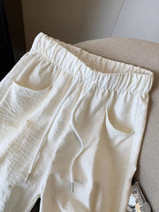 Japanese Casual Wide Leg Pants Women Summer High Waist Thin Loose Jogging Pants Y2K Baggy All Match Straight Trousers