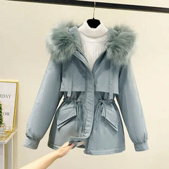 Autumn/Winter New Loose-Fit Thickened Parka Women's Cropped Petite Padded Jacket Fashionable Cotton Coat Cotton-Padded Trendy