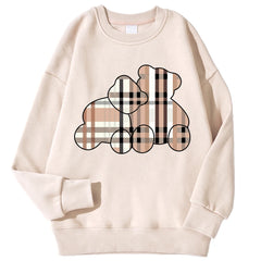 Women’s Teddy Bear Print Sweatshirt – Soft Fleece Pullover Crewneck, Loose Fit Casual Hoodie Top