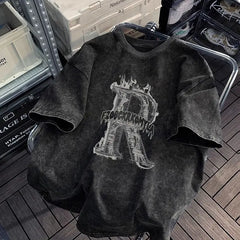 Women’s Oversized Graphic T-Shirt – Harajuku Y2K Vintage Streetwear Hip Hop Loose