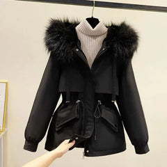 Autumn/Winter New Loose-Fit Thickened Parka Women's Cropped Petite Padded Jacket Fashionable Cotton Coat Cotton-Padded Trendy