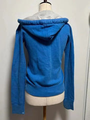 2025 Women’s Blue Gothic Retro Sweatshirt – Y2K Slim Cardigan Jacket