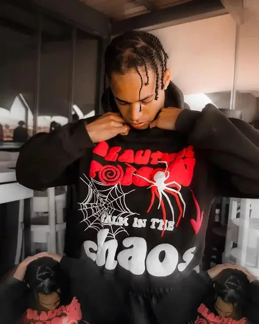 Y2K Harajuku Letter Print Hoodie & Sweatpants – Unisex Streetwear Set