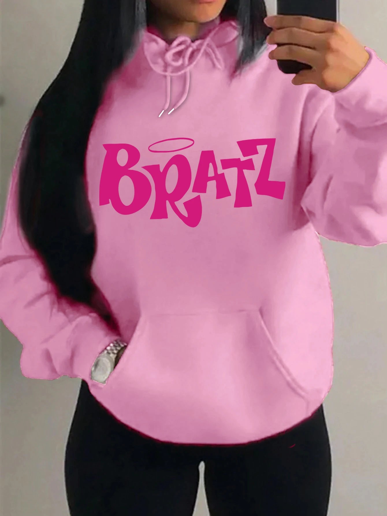 Y2K Bratz Graphic Hoodie – Colorful Streetwear Pullover with Pocket | Women’s Hip Hop Casual Hoodie