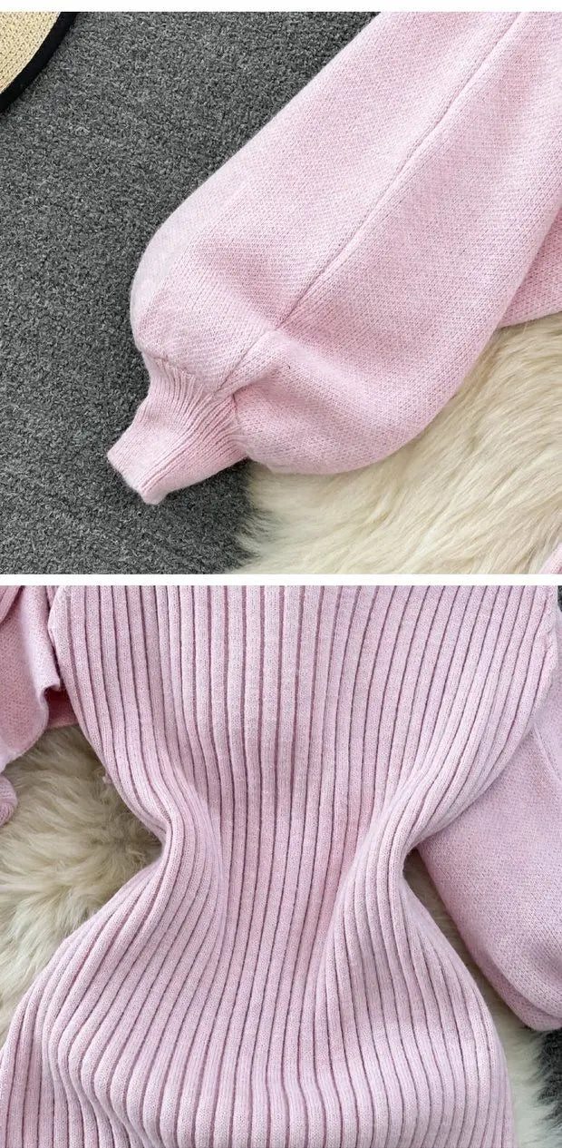 Solid Color Knitwear Set Lace up New Chinese Knitted Cardigan Women Sweater Coat Camisole Dress Two Piece Set Women Outfits