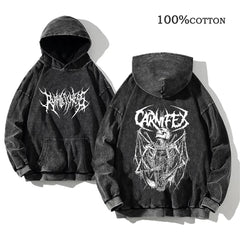 Y2k Print Hoodie Soft Slight Stretch Casual Long Sleeve Cotton Pullover Sweatshirt With Hood Regular Fit Machine Washable Unisex