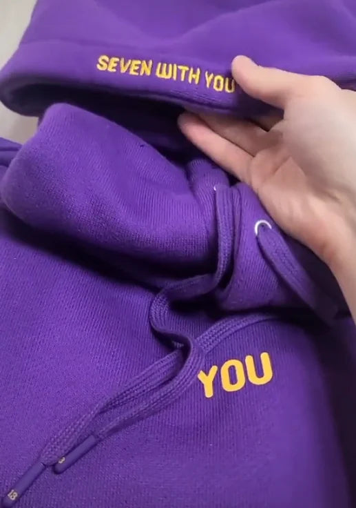 BTS Jimin ‘You Never Walk Alone’ Purple Hoodie – Seven With You 13 Print K-Pop Fan Sweatshirt
