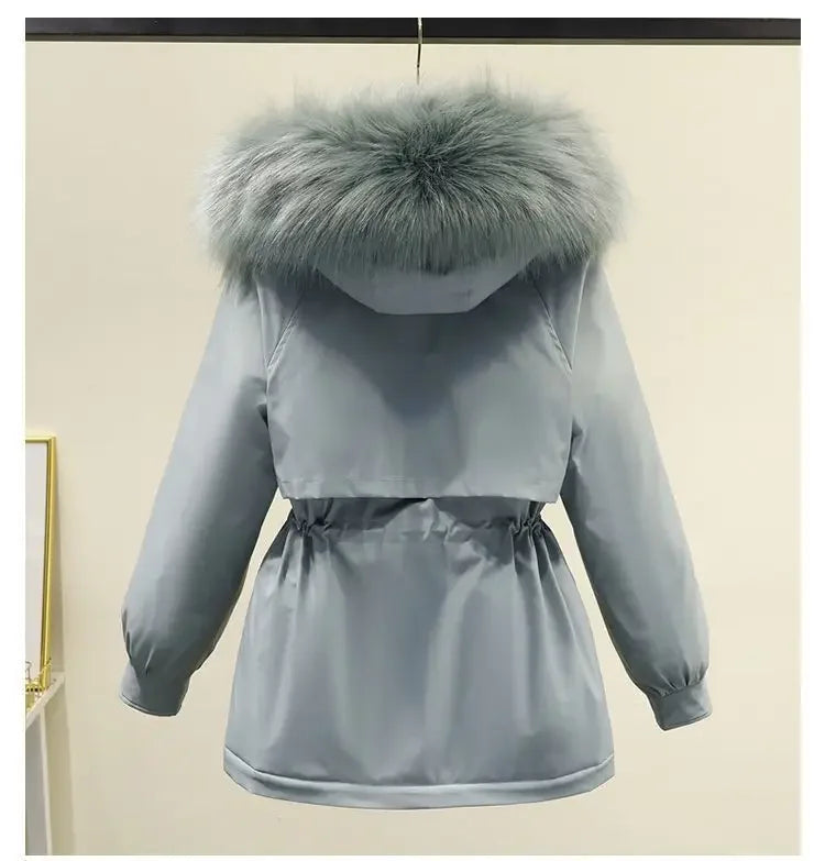 Autumn/Winter New Loose-Fit Thickened Parka Women's Cropped Petite Padded Jacket Fashionable Cotton Coat Cotton-Padded Trendy