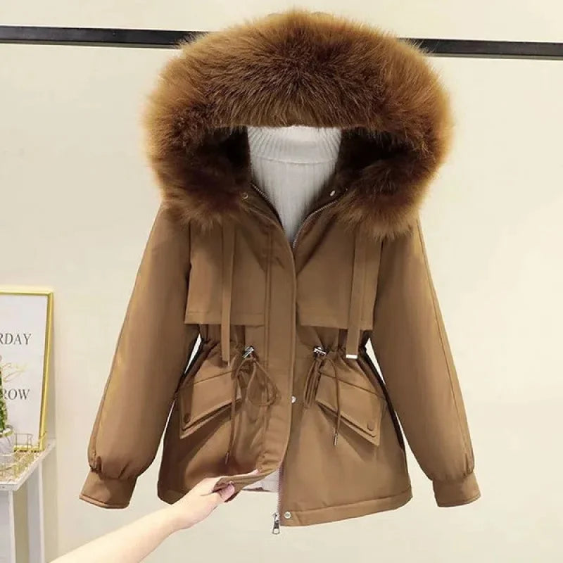 Autumn/Winter New Loose-Fit Thickened Parka Women's Cropped Petite Padded Jacket Fashionable Cotton Coat Cotton-Padded Trendy