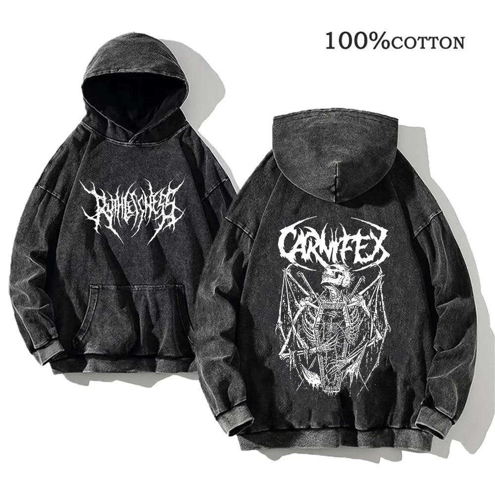 Y2k Print Hoodie Soft Slight Stretch Casual Long Sleeve Cotton Pullover Sweatshirt With Hood Regular Fit Machine Washable Unisex
