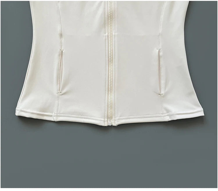 Women’s Quick-Dry Stand Collar Fitness Jacket – Slim Fit Zip-Up Yoga, Running, Cycling & Sports Top