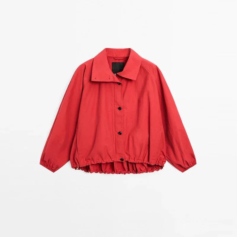 Women’s Casual Lightweight Jacket – Solid Color, Single Breasted, Zipper, Long Sleeve, Loose Fit Coat, Autumn 2025 Outwear