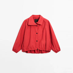Women’s Casual Lightweight Jacket – Solid Color, Single Breasted, Zipper, Long Sleeve, Loose Fit Coat, Autumn 2025 Outwear
