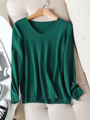 2025 autumn winter Sweater Knitted Pullover women v-neck oversize sweater female loose long sleeve sweater top Jumper