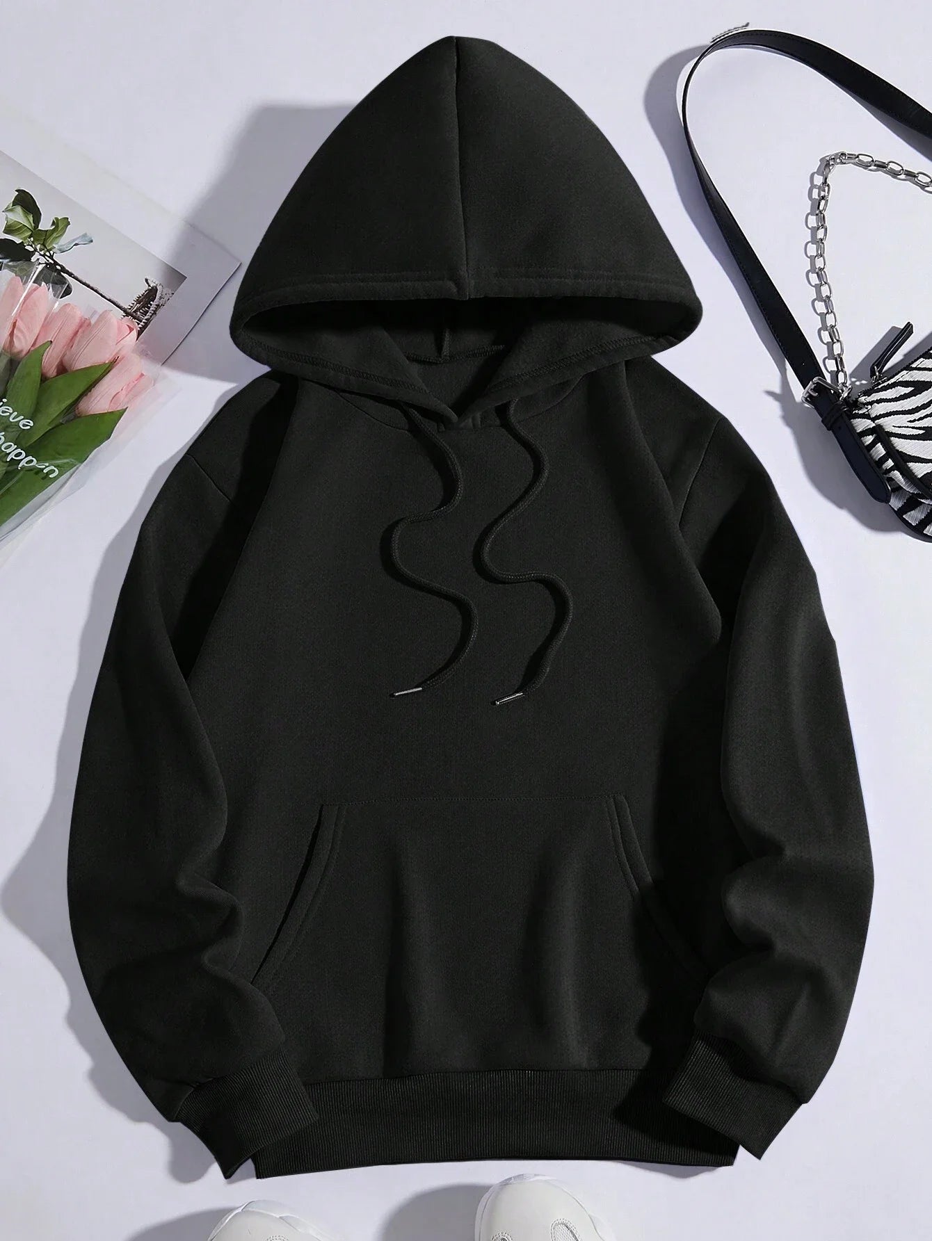 Purple Butterfly Print Hoodie – Women’s Fleece Pullover with Pocket | Casual Autumn Streetwear