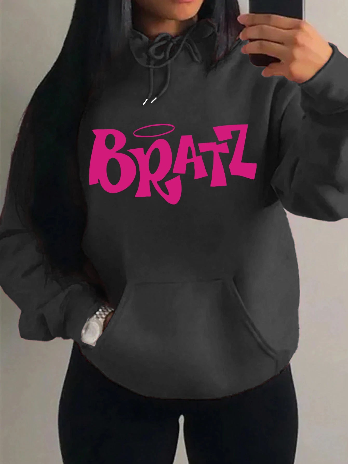 Y2K Bratz Graphic Hoodie – Colorful Streetwear Pullover with Pocket | Women’s Hip Hop Casual Hoodie