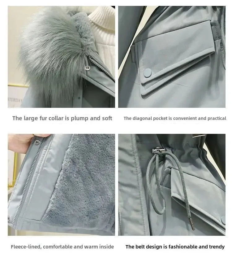 Autumn/Winter New Loose-Fit Thickened Parka Women's Cropped Petite Padded Jacket Fashionable Cotton Coat Cotton-Padded Trendy