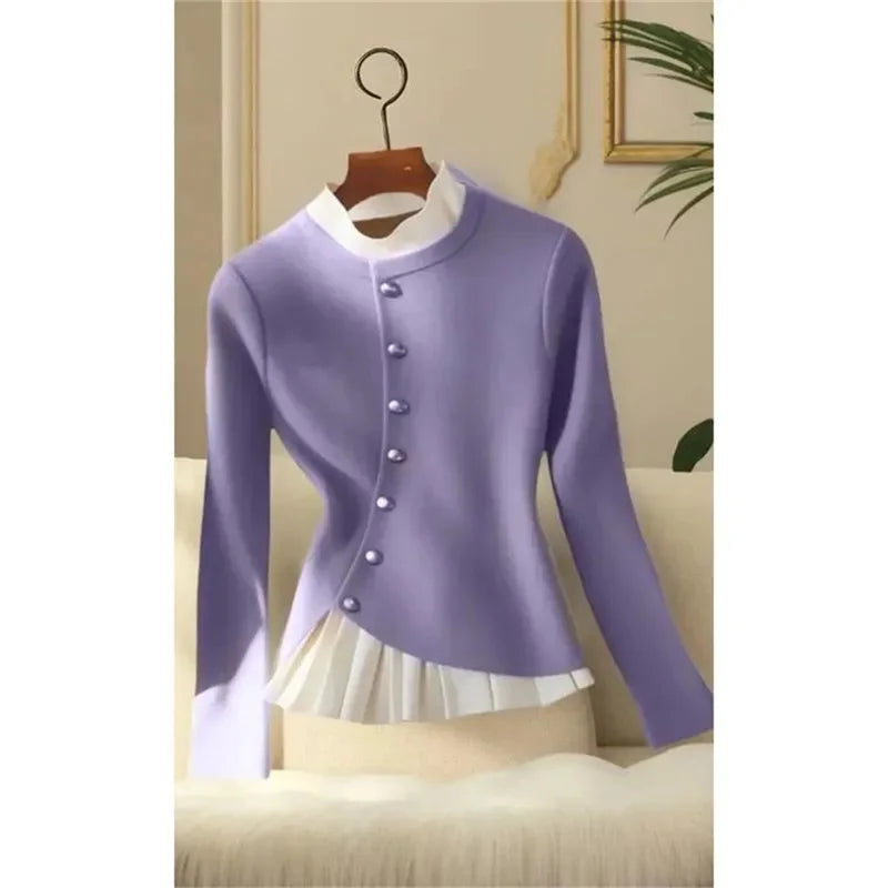 2025 Autumn Winter Female Shirt New Fashion Niche Design Sense Top Temperament Super Beautiful Shirt Womens Clothing Casual Tops