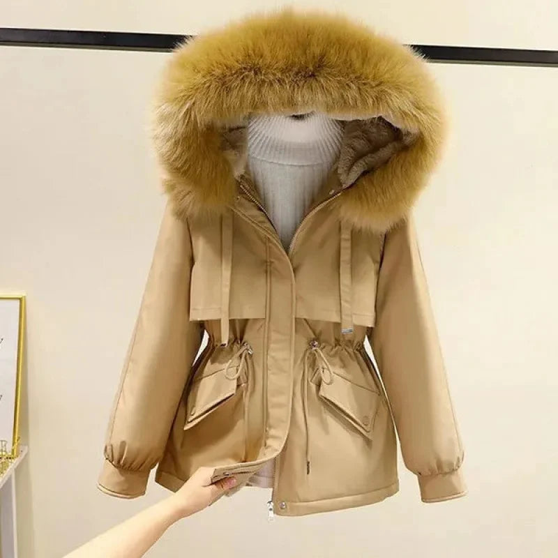 Autumn/Winter New Loose-Fit Thickened Parka Women's Cropped Petite Padded Jacket Fashionable Cotton Coat Cotton-Padded Trendy