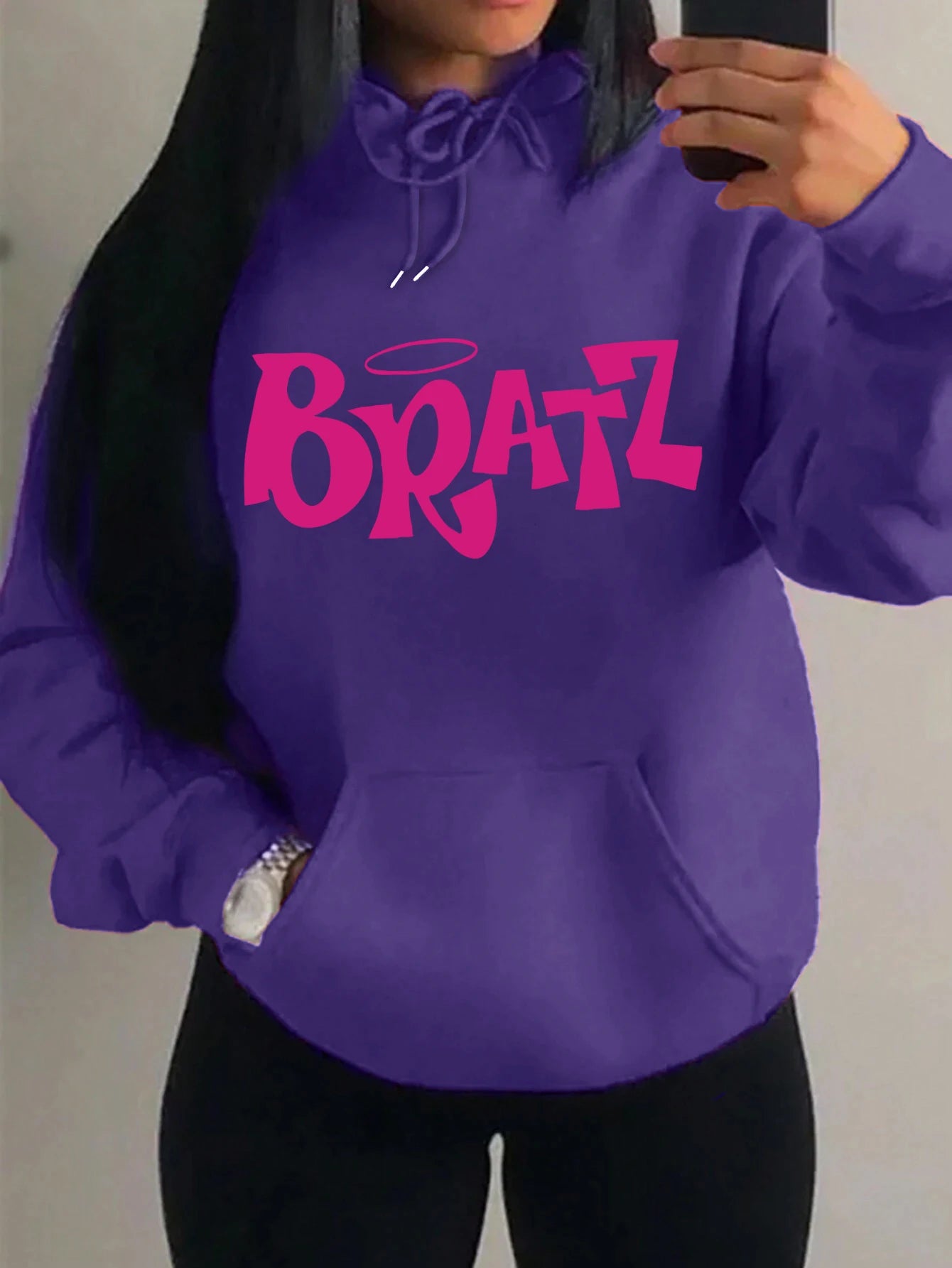 Y2K Bratz Graphic Hoodie – Colorful Streetwear Pullover with Pocket | Women’s Hip Hop Casual Hoodie