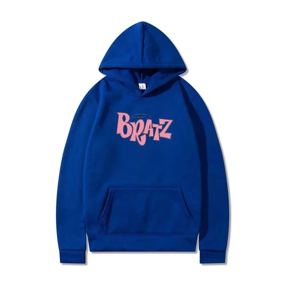 Bratz Letter Print Hoodie – Unisex Streetwear Sweatshirt | Cozy Fleece Pullover for Autumn & Winter