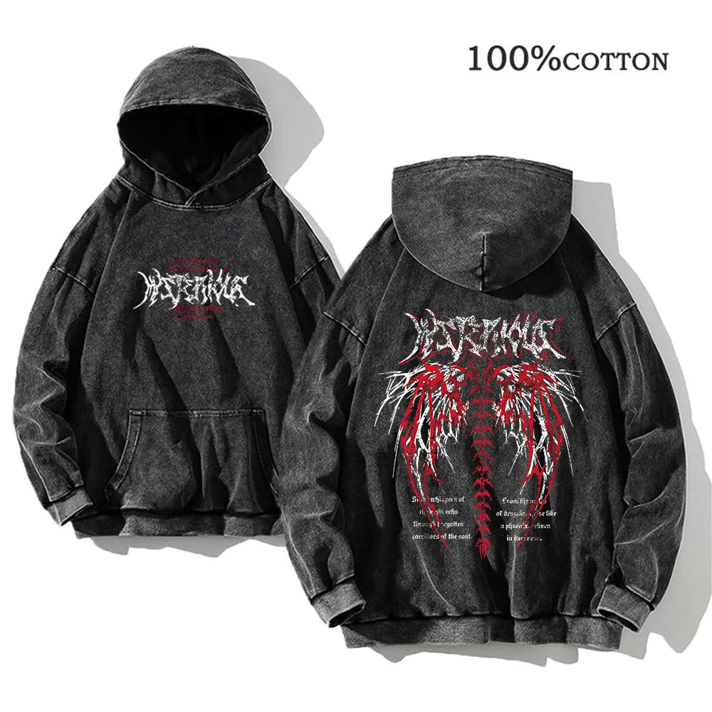Y2k Print Hoodie Soft Slight Stretch Casual Long Sleeve Cotton Pullover Sweatshirt With Hood Regular Fit Machine Washable Unisex