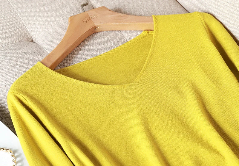 2025 autumn winter Sweater Knitted Pullover women v-neck oversize sweater female loose long sleeve sweater top Jumper