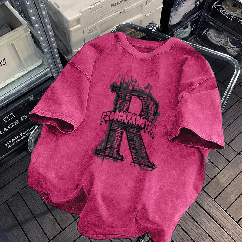 Women’s Oversized Graphic T-Shirt – Harajuku Y2K Vintage Streetwear Hip Hop Loose
