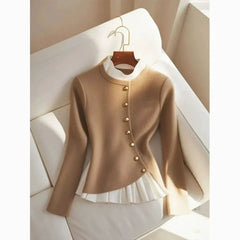2025 Autumn Winter Female Shirt New Fashion Niche Design Sense Top Temperament Super Beautiful Shirt Womens Clothing Casual Tops