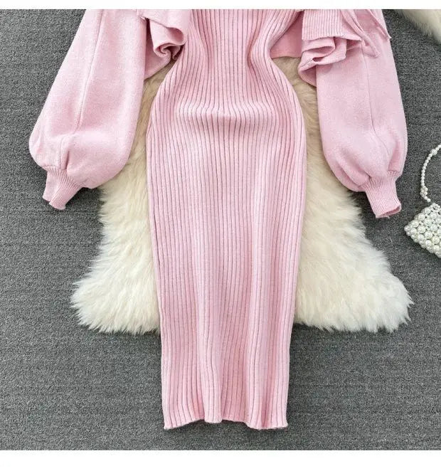 Solid Color Knitwear Set Lace up New Chinese Knitted Cardigan Women Sweater Coat Camisole Dress Two Piece Set Women Outfits