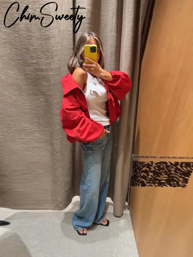 Women’s Casual Lightweight Jacket – Solid Color, Single Breasted, Zipper, Long Sleeve, Loose Fit Coat, Autumn 2025 Outwear