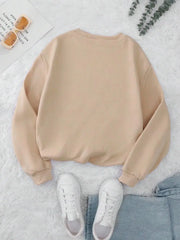 Women’s Teddy Bear Print Sweatshirt – Soft Fleece Pullover Crewneck, Loose Fit Casual Hoodie Top