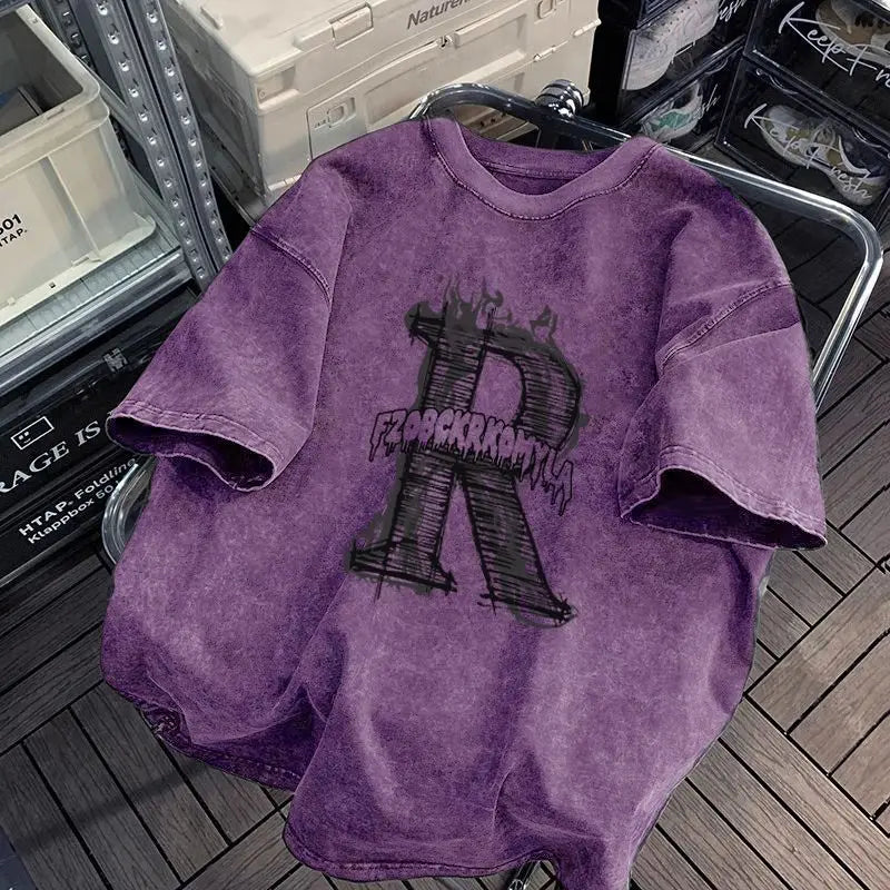 Women’s Oversized Graphic T-Shirt – Harajuku Y2K Vintage Streetwear Hip Hop Loose