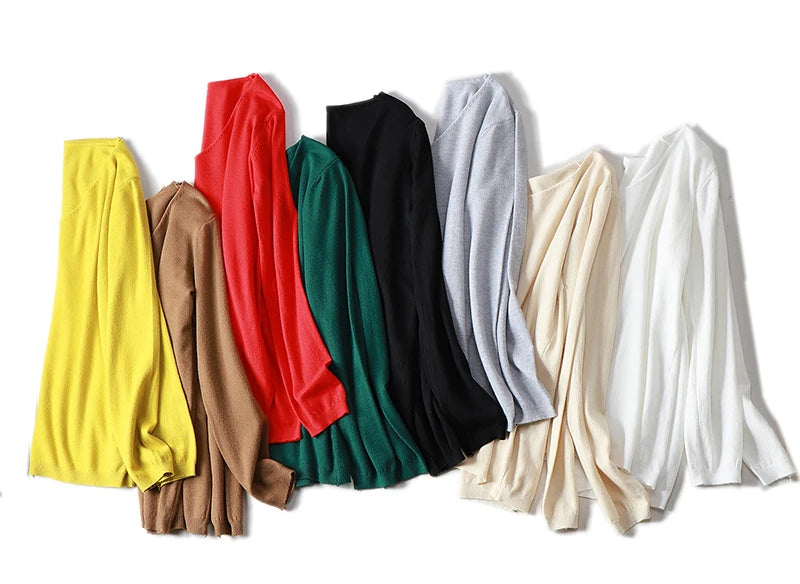 2025 autumn winter Sweater Knitted Pullover women v-neck oversize sweater female loose long sleeve sweater top Jumper