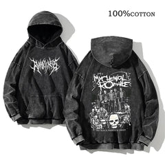 Y2k Print Hoodie Soft Slight Stretch Casual Long Sleeve Cotton Pullover Sweatshirt With Hood Regular Fit Machine Washable Unisex