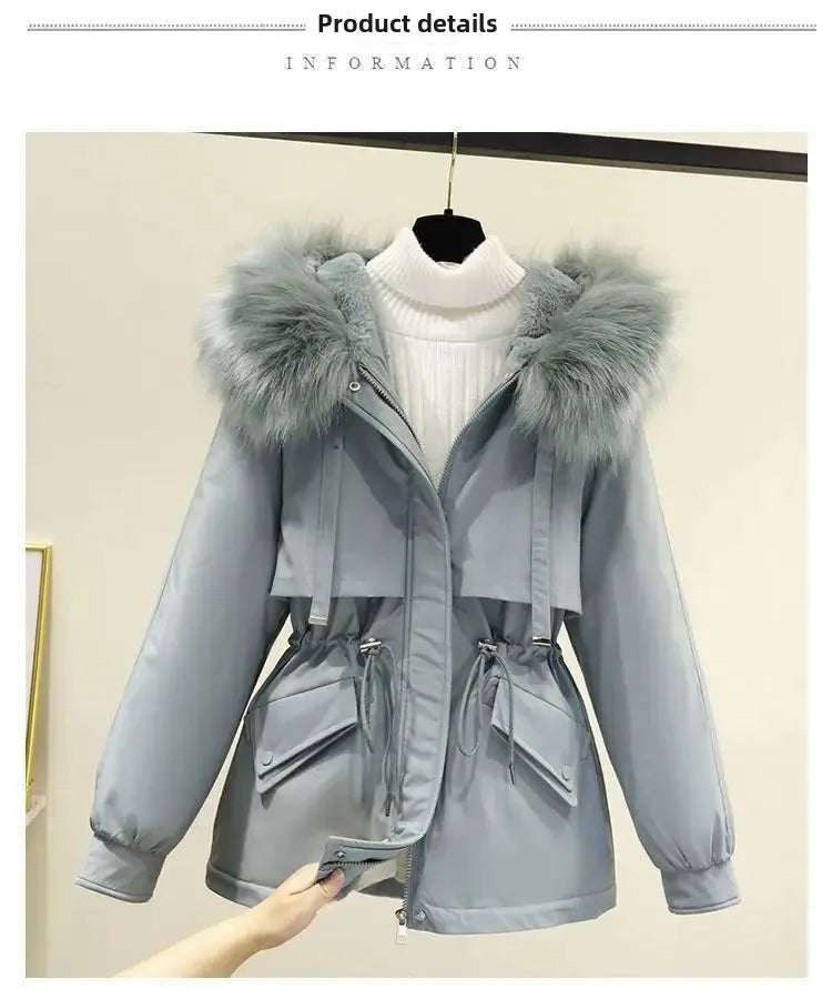 Autumn/Winter New Loose-Fit Thickened Parka Women's Cropped Petite Padded Jacket Fashionable Cotton Coat Cotton-Padded Trendy