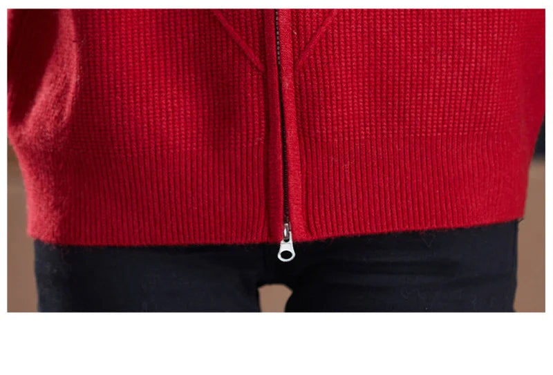 Women Knitted Sweater Cardigan Jacket 2025 New Solid Hooded Zipper Sweater Coat Female Knitwear Casual Tops Female Jackets