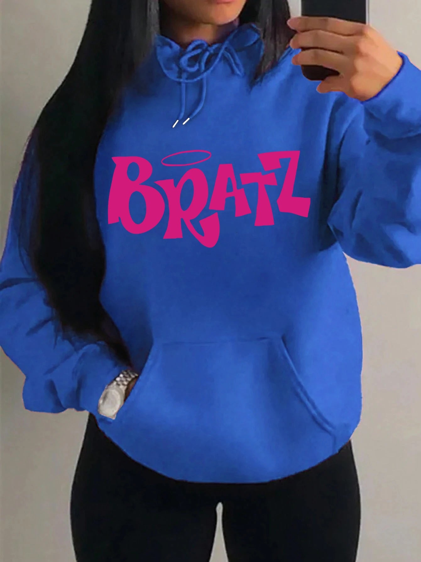 Y2K Bratz Graphic Hoodie – Colorful Streetwear Pullover with Pocket | Women’s Hip Hop Casual Hoodie