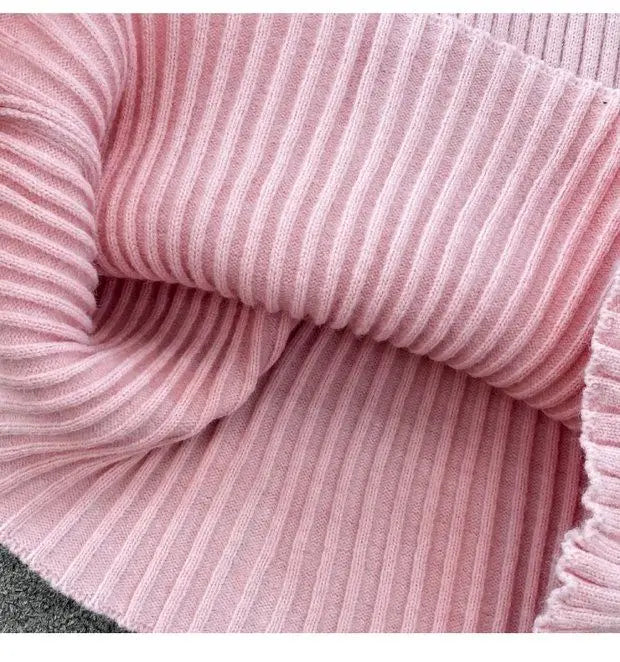 Solid Color Knitwear Set Lace up New Chinese Knitted Cardigan Women Sweater Coat Camisole Dress Two Piece Set Women Outfits