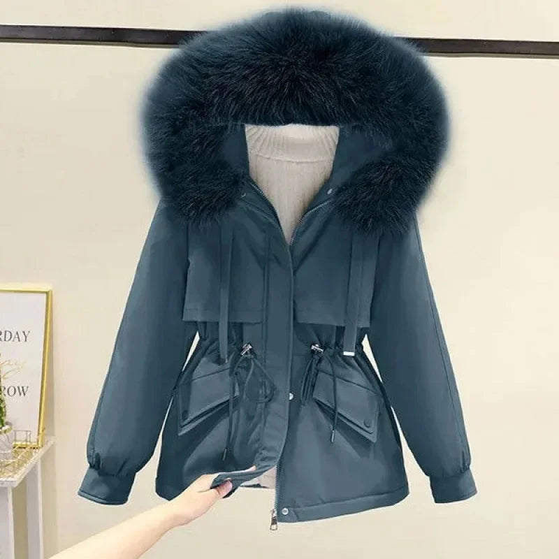 Autumn/Winter New Loose-Fit Thickened Parka Women's Cropped Petite Padded Jacket Fashionable Cotton Coat Cotton-Padded Trendy